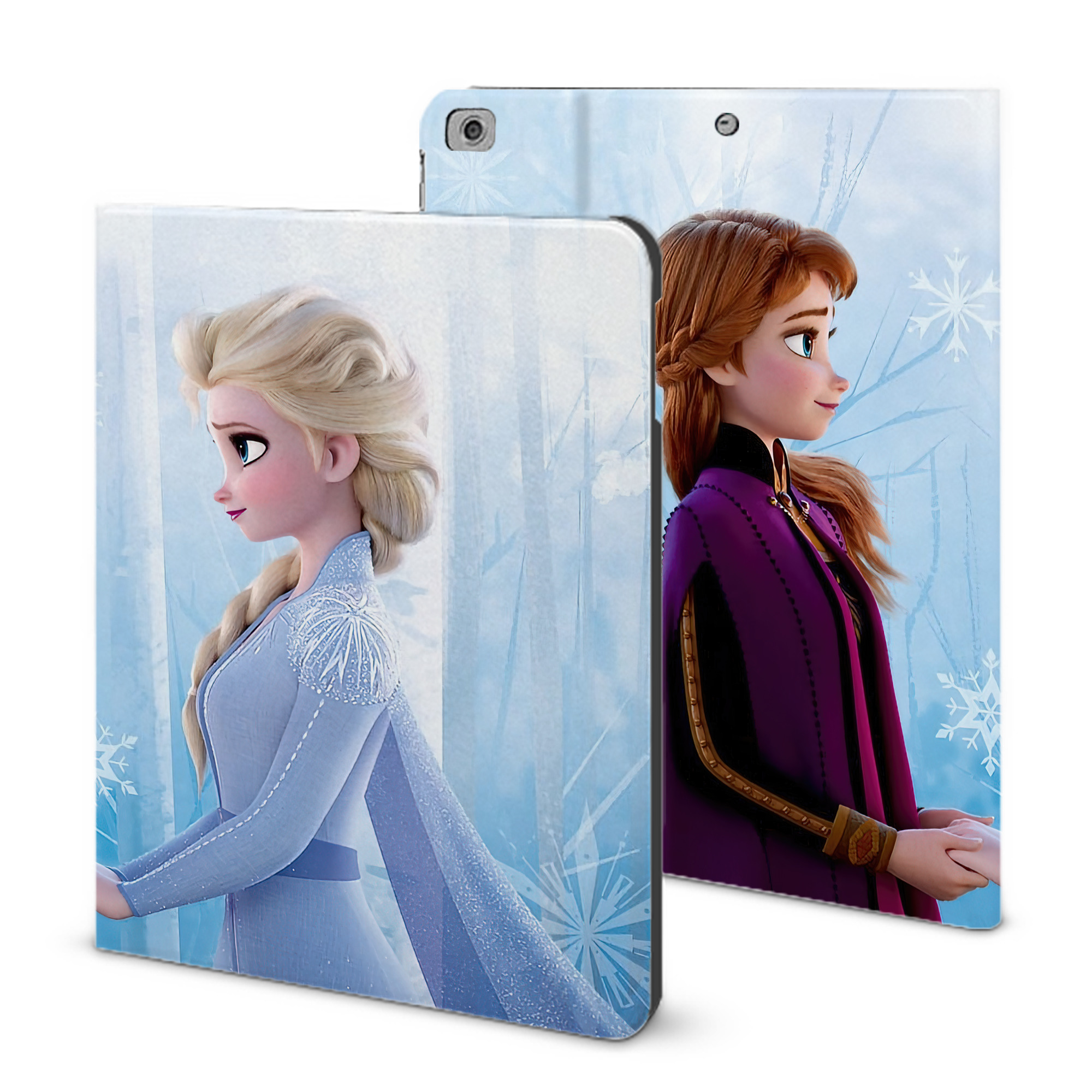 （画像用） アナと雪の女王 アンナ エルサ Frozen Anna Elsa IPad ケース ブック型 PUレザー TPU 耐衝撃 軽量 薄型 ペン収納なし 全面保護 IPad 各モデル対応